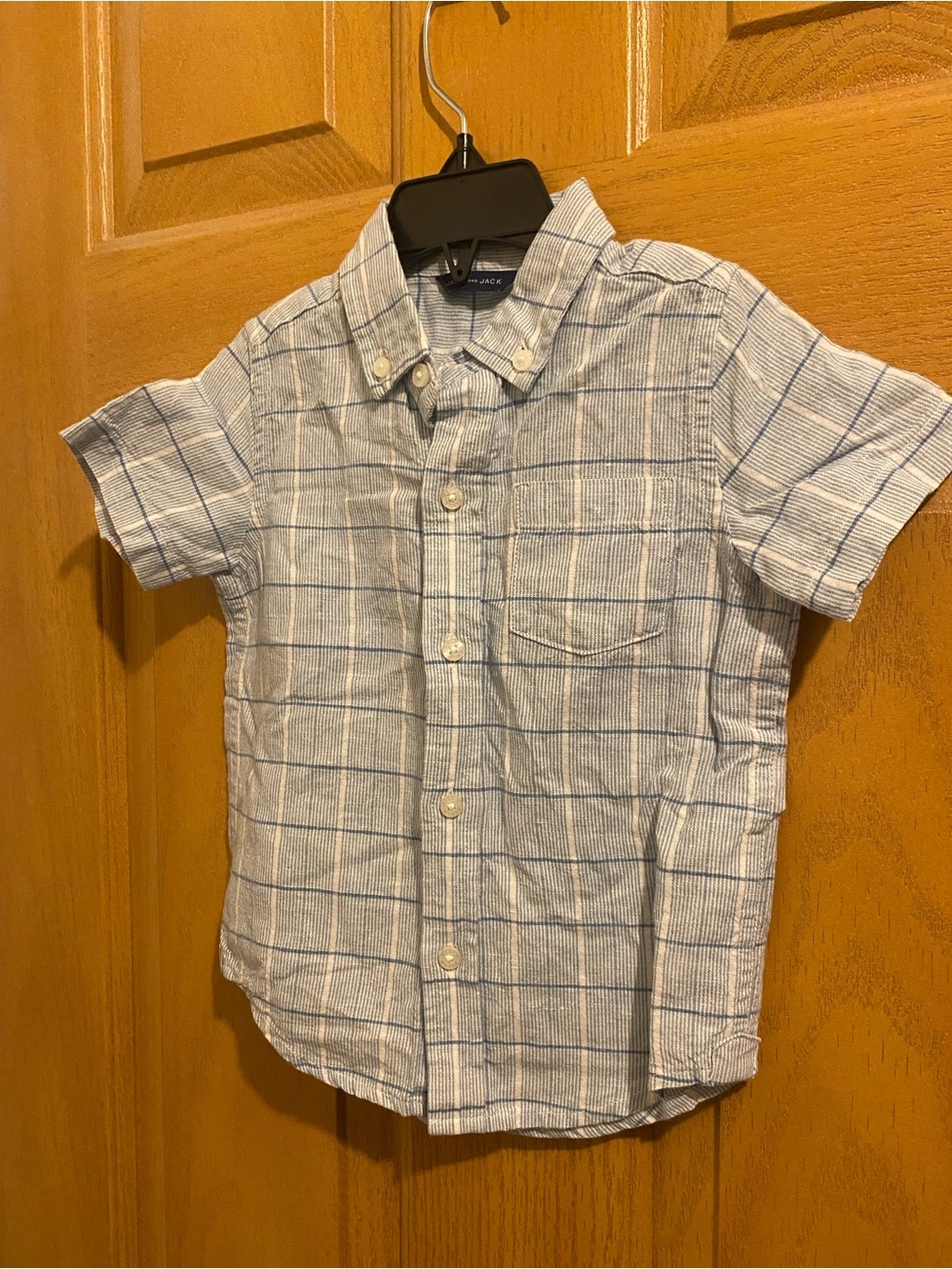 Janie and Jack Light Blue Plaid Button-Down Shirt